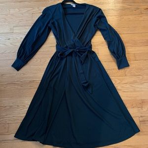 Faux Wrap Midi Dress